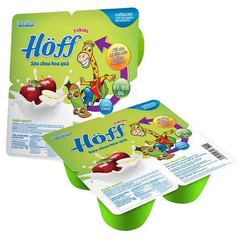 Sữa chua hoa quả Hoff vị táo vỉ 4x55g