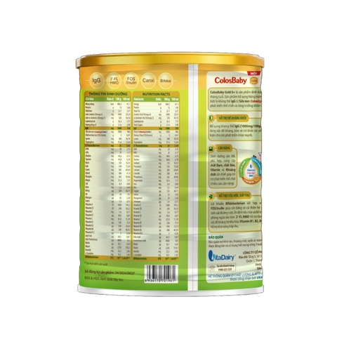 Sữa bột Colosbaby Gold 0+ NEW 800g vị thanh nhạt tăng cường đề kháng cho bé từ 0-12 tháng