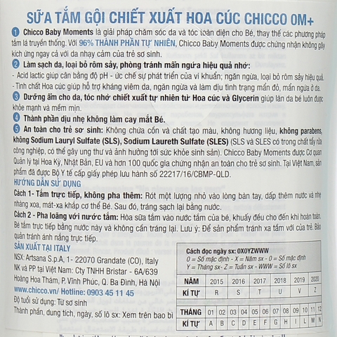 Tắm gội Chicco Hoa cúc 500ml