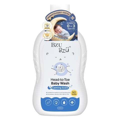 Sữa tắm gội toàn thân cho bé Bzu Bzu hương thư giãn 200ml (0M+)