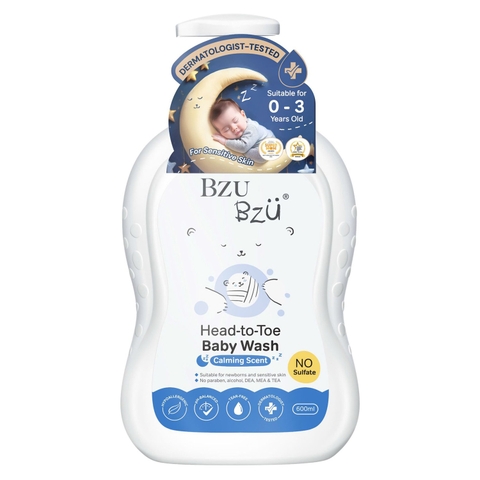 Sữa tắm gội toàn thân cho bé Bzu Bzu hương thư giãn 600ml (0M+)