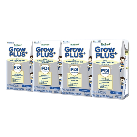 Sữa uống dinh dưỡng Nutifood GrowPlus+ Height Boosting 4x110ml (Grow bạc)