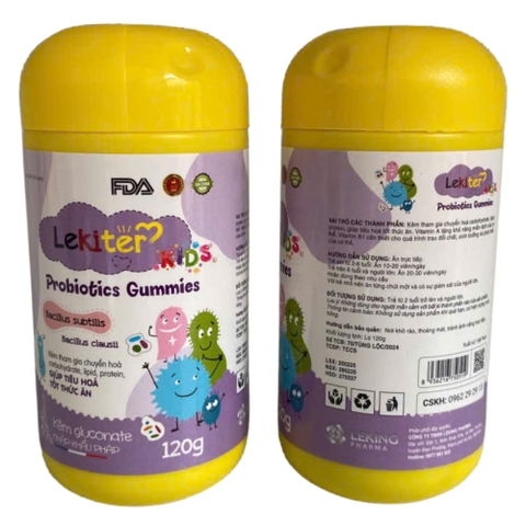 Kẹo dẻo Lợi khuẩn Lekiter Probiotics Gummies 120g cho bé trên 2 tuổi