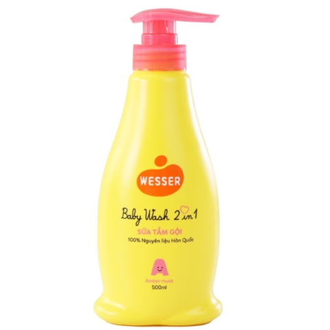 Sữa tắm gội Wesser 2 in 1 500ml Hương Hổ phách (Hồng)