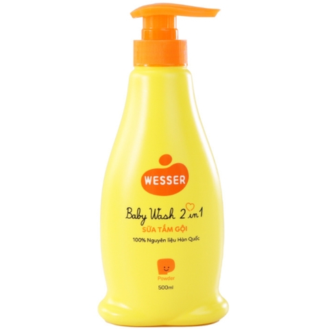 Sữa tắm gội Wesser 2 in 1 500ml Hương phấn (Cam)