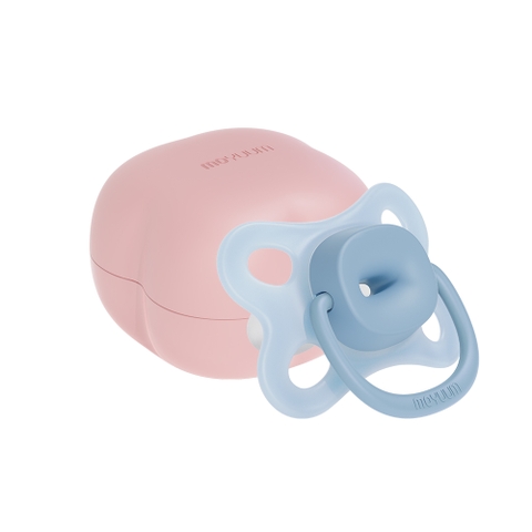 Ty ngậm silicone Moyuum Soft-Wing kèm hộp Stage 1 (Xanh Dương) cho bé 1-3M