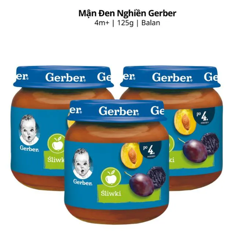 Mận đen nghiền Gerber Balan chống táo bón cho bé (cho bé trên 4 tháng)