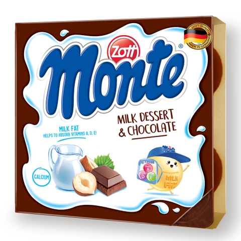 Váng sữa Monte Zott - Socola vỉ 4x55g cho bé trên 6 tháng tuổi