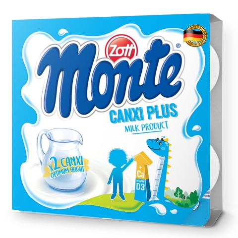 Váng sữa Zott Monte Canxi Plus  vỉ 4x55g cho bé trên 6 tháng tuổi