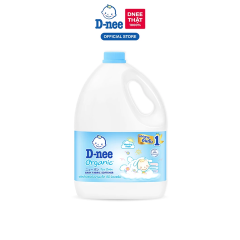 Nước xả mềm quần áo em bé màu xanh dương can 2.8 lít