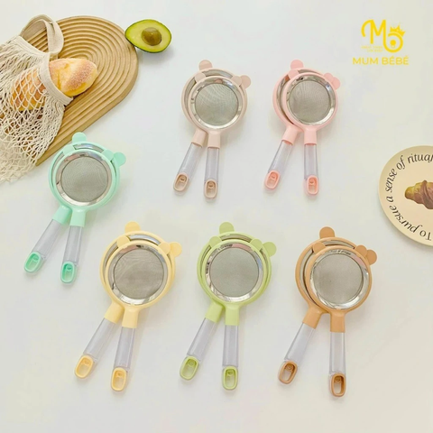 Rây lọc inox gấu Mumbebe cao cấp cho bé
