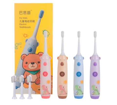 Bàn Chải Điện Đánh Răng Cho Bé LAUKKO Lông Mềm Hình Dễ Thương Giúp Bé Chăm Đánh Răng (cho bé trên 3 tuổi)