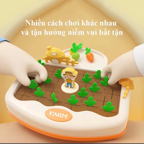 Đồ Chơi Nhổ Cà Rốt Nông Trại Cho Bé Phân Biệt Màu Sắc, Luyện Vận Động Tính Ghi Nhớ Montessori, Cân Toán Học Thỏ