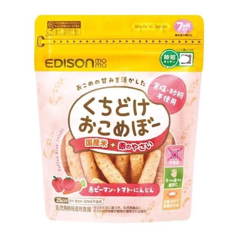 Bánh gạo ăn dặm Edison Mama vị Rau củ đỏ (7M+)