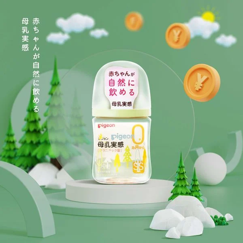 Bình sữa Pigeon SofTouch PPSU Plus WN3 phiên bản Nhật hình Cây 160ML