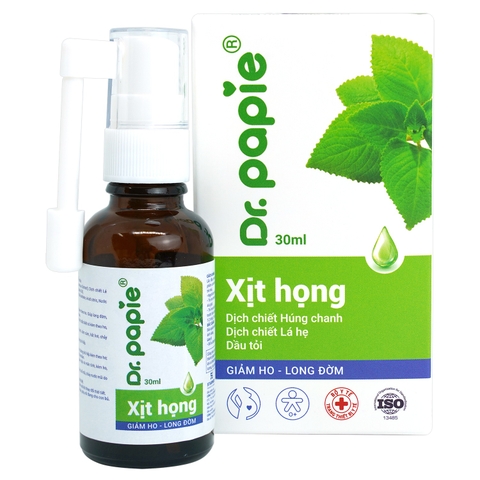 Xịt họng húng chanh lá hẹ Dr.Papie 30ml (6M+)