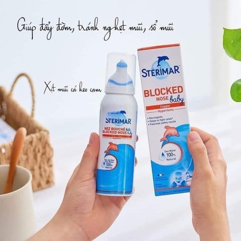 Xịt mũi Kháng viêm cá heo Sterimar nội địa Pháp màu Cam 3m+