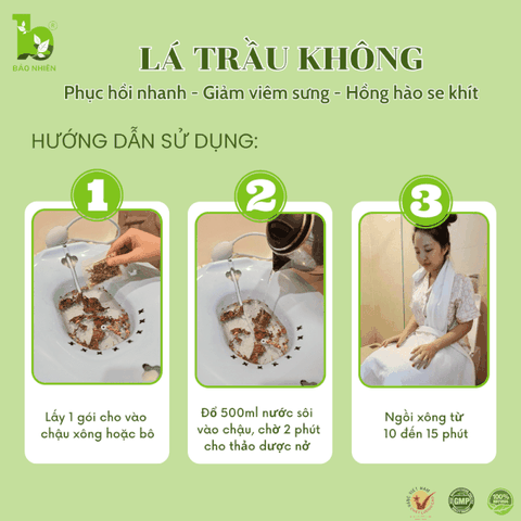 Xông phụ khoa sau sinh Lá trầu không Bảo Nhiên 120g