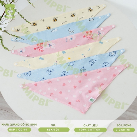 Set 3 khăn quàng cổ sơ sinh Mipbi (Họa tiết ngẫu nhiên)