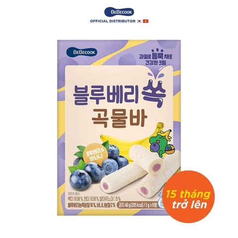 Bánh cuộn ngũ cốc vị việt quất BeBecook 40g (15M+)