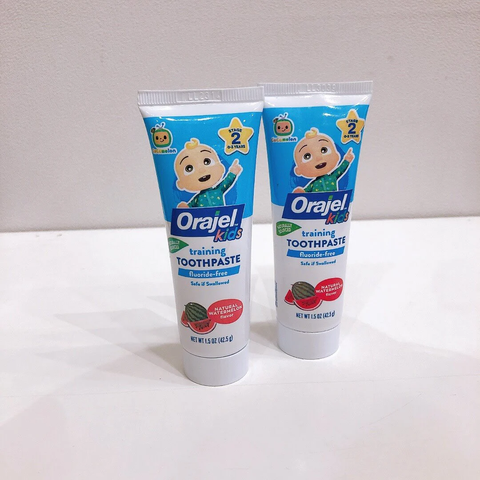 Kem đánh răng Orajel Kids 42.5g nuốt được vị Dưa Hấu cho bé từ 0-3 tuổi