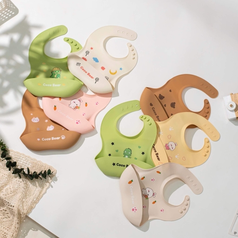 Yếm ăn dặm silicone Coco Bear