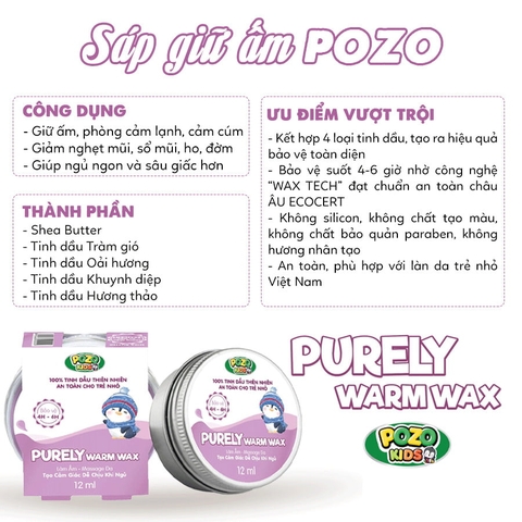 Sáp giữ ấm cho bé Pozokids 12ml