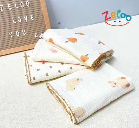 Hộp 2 Khăn đa năng Zeloo Muslin Organic (90x90cm)