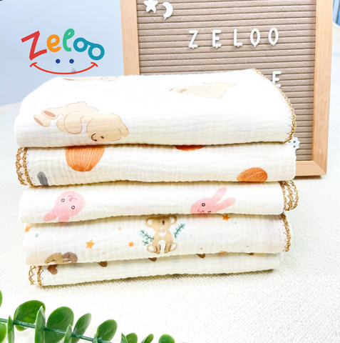 Hộp 2 Khăn đa năng Zeloo Muslin Organic (90x90cm)