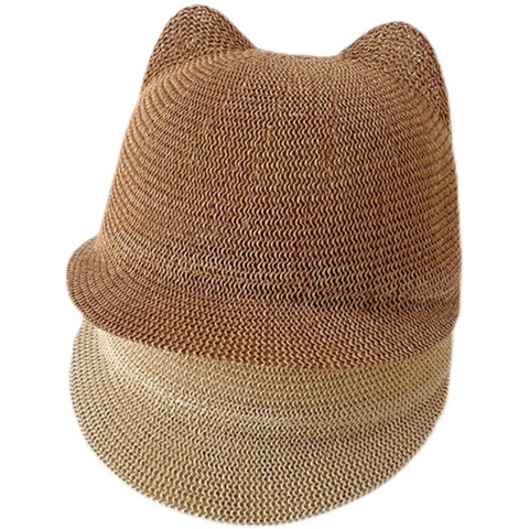 Mũ cói hình gấu (màu ngẫu nhiên)