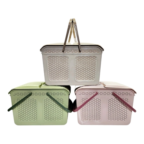 Giỏ làn nắp mây to nhựa VIỆT NHẬT 2606 (màu ngẫu nhiên)
