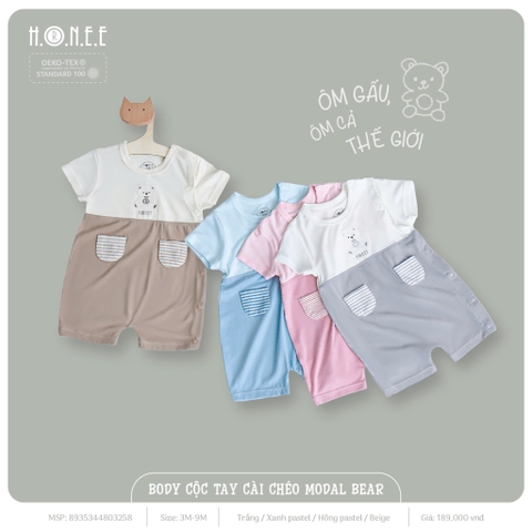 Bộ cộc tay cài chéo Modal Bear Hrnee