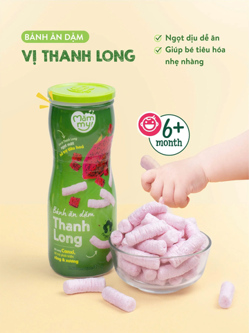 Bánh ăn dặm Măm My vị Thanh Long - Hũ 32g (Trên 6 tháng)