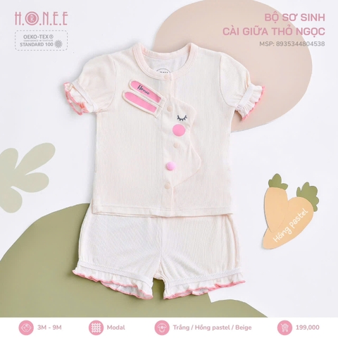 Bộ sơ sinh cài giữa thỏ ngọc HRNEE 4538
