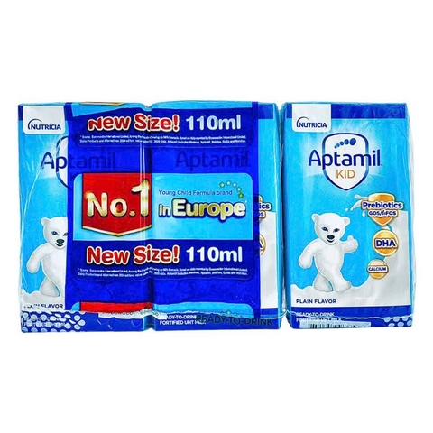 Sữa dinh dưỡng pha sẵn Aptamil Kid 110ml, lốc 3 hộp (Từ 1 tuổi)