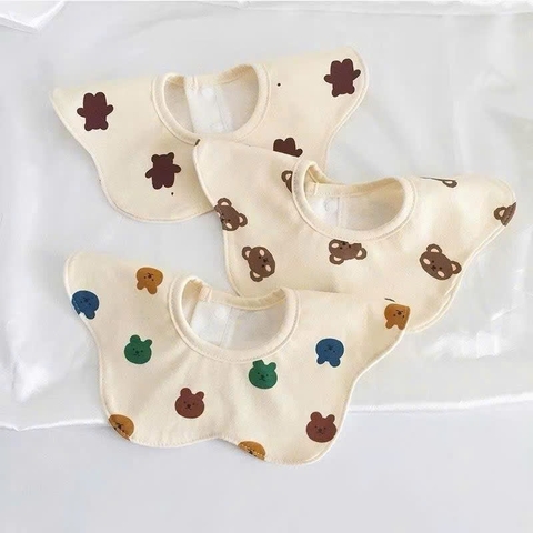 Yếm hoa cotton set 3 (màu ngẫu nhiên)