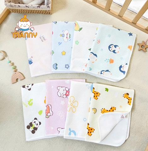 Lót tè chống thấm cotton cao cấp Manny 50x70cm (họa tiết ngẫu nhiên)