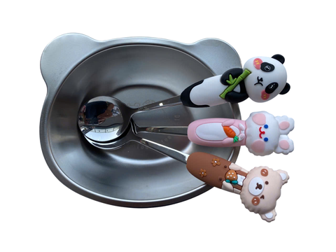 Thìa inox gấu thỏ (họa tiết ngẫu nhiên)