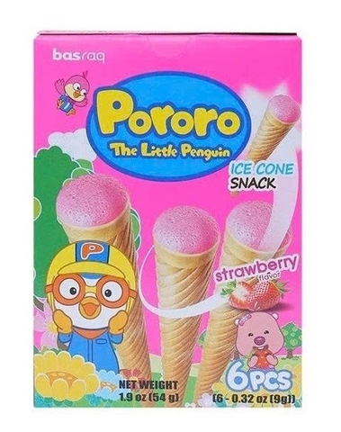 Bánh kem ốc quế Pororo vị dâu 54g (1Y+)