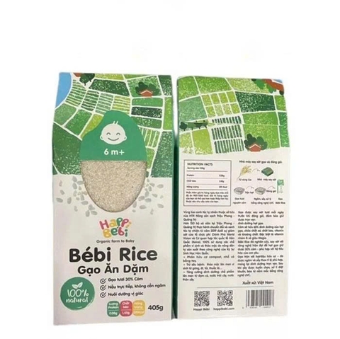 Gạo vỡ cám mầm trộn hạt Bébi Rice 405g dành cho bé (6M+)