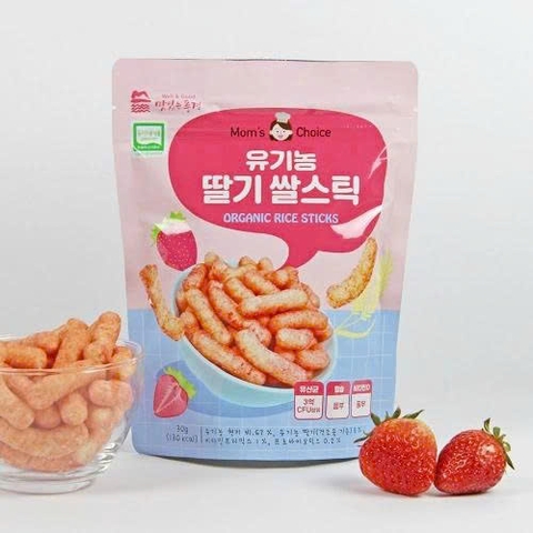 Bánh Gạo Que Mom's Choice Hữu Cơ Vị Dâu (8M+)