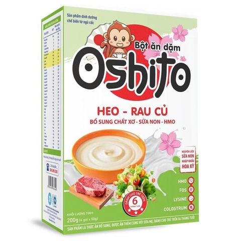 Bột ăn dặm Oshito heo rau củ 4x50g (6M+)