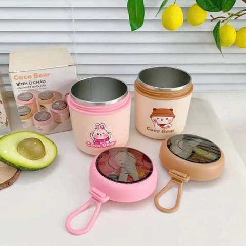 Bình Ủ Cháo Giữ Nhiệt Cao Cấp Cho Bé Coco Bear 530ml (màu ngẫu nhiên)