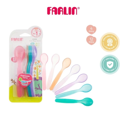 Bộ 7 thìa sắc màu Farlin cho bé tập ăn dặm