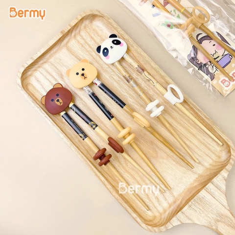 Đũa tập ăn hình gấu Bermy (màu ngẫu nhiên)