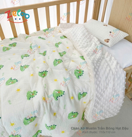 Chăn Trần Bông Hạt đậu Zeloo Manny  110x110cm (họa tiết ngẫu nhiên)