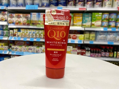 Kem dưỡng da tay Q10  Kose Nhật Bản màu Đỏ cho da khô, thô ráp, nứt nẻ nhiều (Whitening Medicated Deep Moisture Cream)
