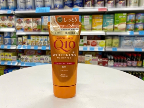 Kem dưỡng da tay Q10 Kose Nhật Bản màu Vàng cho da thường (Whitening Medicated Moisture Cream)