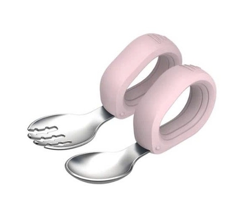 Bộ thìa nĩa inox tay cầm tròn Hallysen - màu hồng