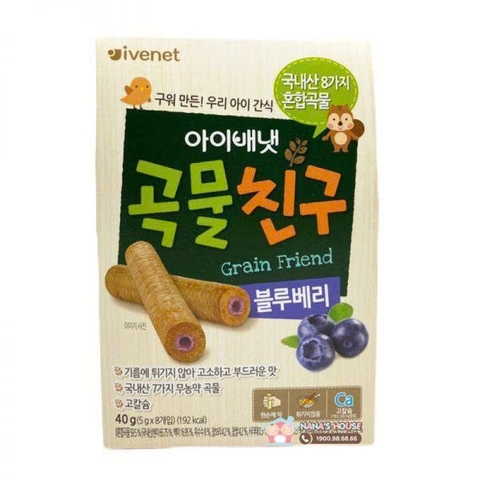 Bánh quế Ivenet Bebe thanh xốp vị việt quất 40g (9M+)